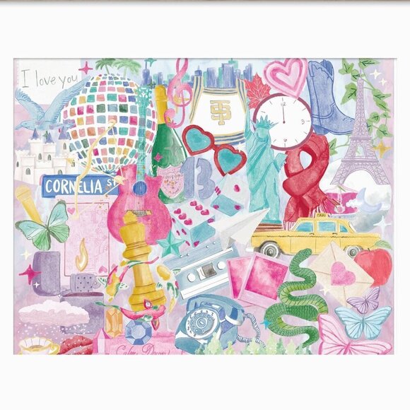 Taylor Swift Collage Watercolor Art Print - Picture 1 of 2